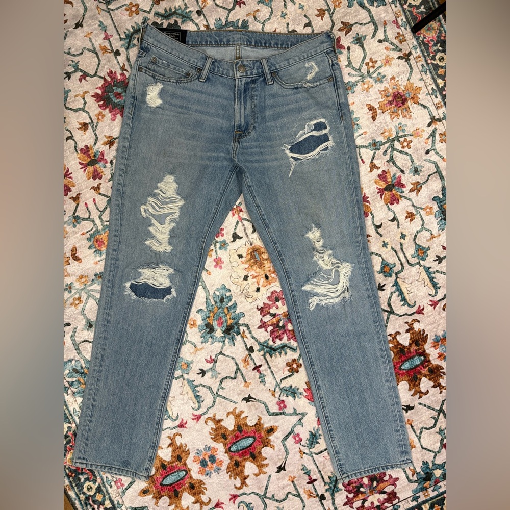 Mens Abercrombie & Fitch Distressed Langdon Slim Jeans - Picture 7 of 7